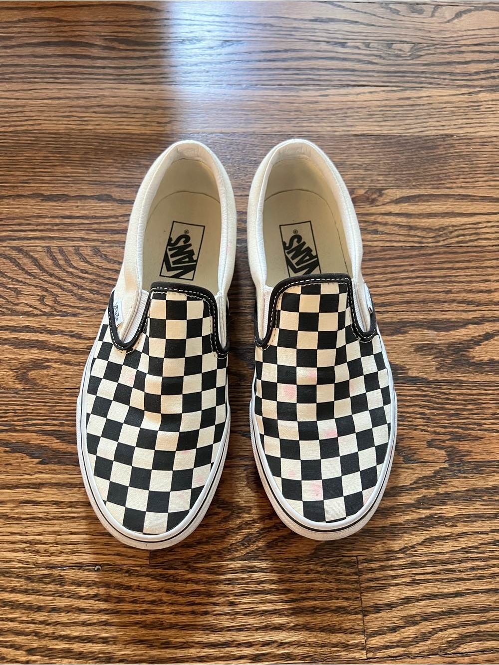 Vans Women's Checkerboard Slip-On Sneakers Black and White